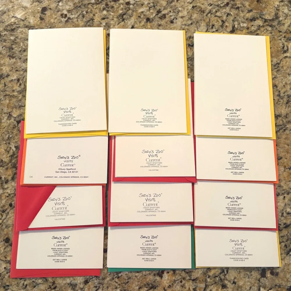 12 Suzys Zoo Greeting Cards Get Well Holidays Current‎ 1980s with Envelopes